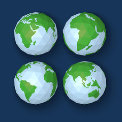 polygonal  vector  world in origame style