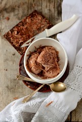 Fresh chocolate ice cream