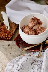 Fresh chocolate ice cream