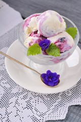 blackcurrant ice cream or dessert