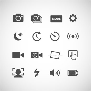camera app icon set, vector eps10