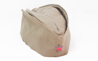 Red Army hat on white