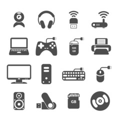 computer and accessory icon set, vector eps10