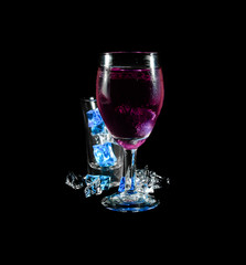 purple water drink and ice cube