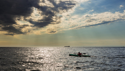 kayak in the italian sea