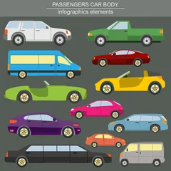 Fototapete Autorennen Passenger car, transportation infographics