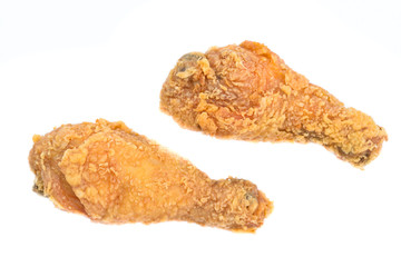 Fried chicken on white background