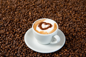 cappuccino with heart of cacao