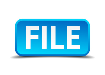 file blue 3d realistic square isolated button