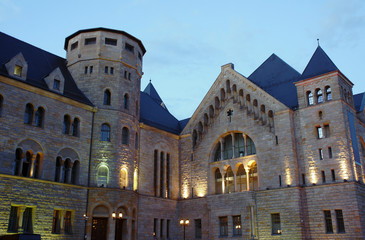 Fototapeta na wymiar The courtyard of the Imperial Castle in Poznan, Poland .
