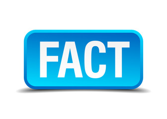 fact blue 3d realistic square isolated button