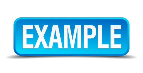 example blue 3d realistic square isolated button