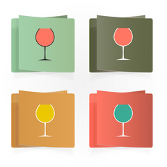 set of simple glasses for alcoholic drinks