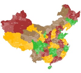 Fototapeta premium Karte von China