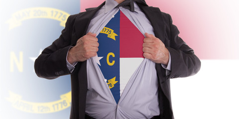 Businessman with North Carolina flag t-shirt