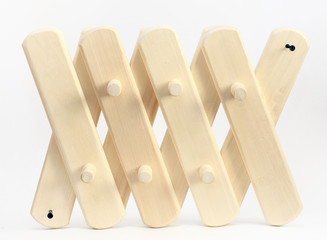 wooden shelf on white background