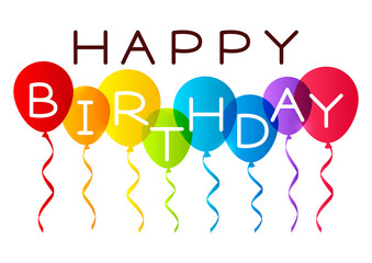 Birthday message with color balloons