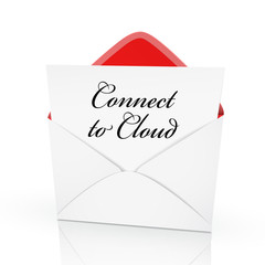 the words connect to cloud on a card