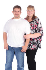 Fototapeta premium portrait of an ordinary couple over white background