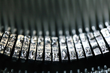 letters on a vintage typewriter