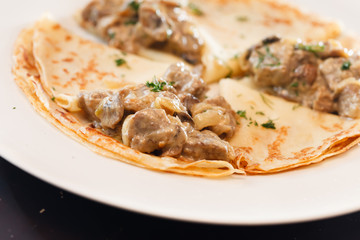 pancakes with meat