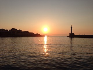 Naklejka premium Sonnenuntergang in Chania