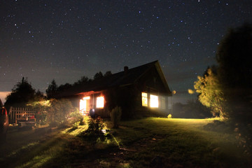 night landscape in the countryside