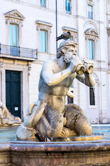 Detail of Moor fountain in Roma