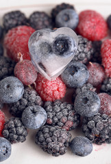 Frozen berries close-up