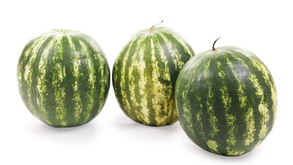 Whole watermelons isolated on white