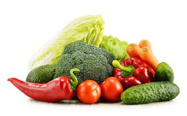 Organic vegetables isolated on white © monticellllo
