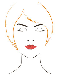 women face with yellow hair