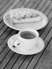 coffee and cake bw shot