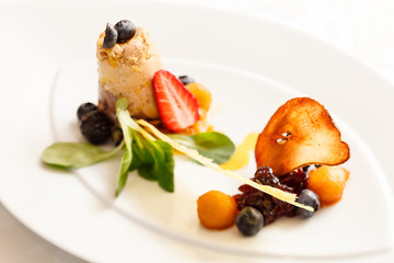 terrine with berry sauce