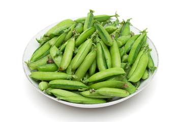 peas on the white background