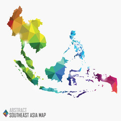 abstract colorful Southeast Asia map
