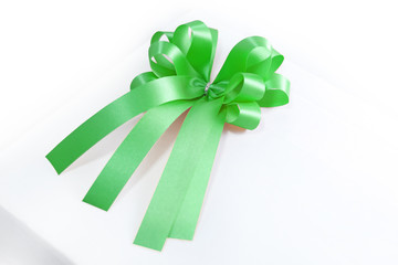 Green ribbon and bow