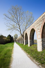 Country road along a roman aqueduct