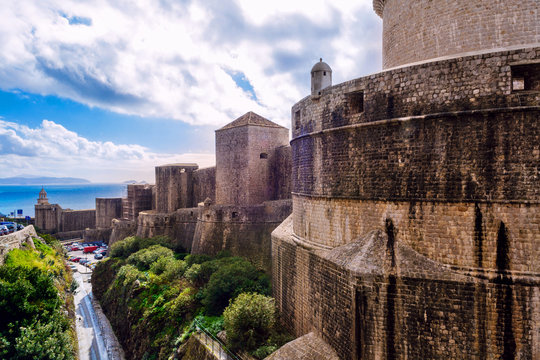 The outer walls of the old city of Dubrovnik