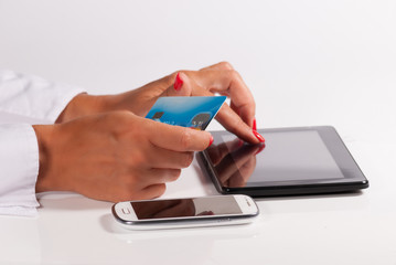 Credait card and laptop