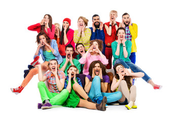 Obraz premium Krzyczący tłum