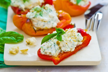 baked pepperwith goat cheese
