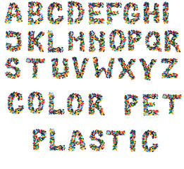 alphabet from plastic caps