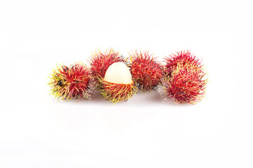 Rambutan on white background