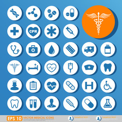Colorful medical icon set