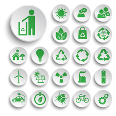 Ecology and recycle icons, vector