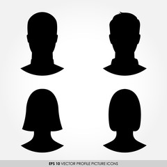 Set of male and female avatar profile pictures