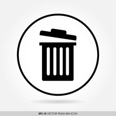 Trash can or garbage bin icon - can be used as delete sign