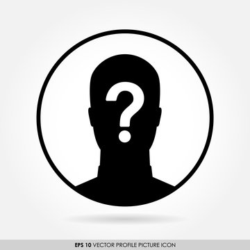Anonymous man silhouette with question mark
