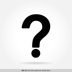 Simple question mark sign vector icon on white background